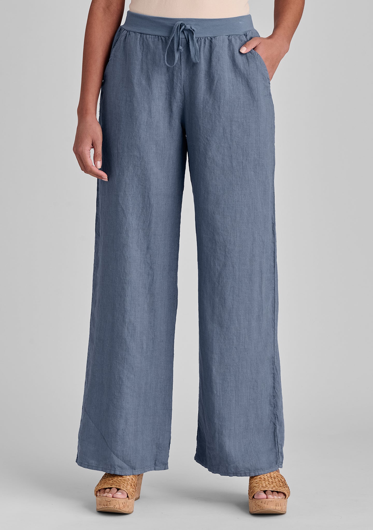 Flat Iron Pant - Linen Drawstring Pants