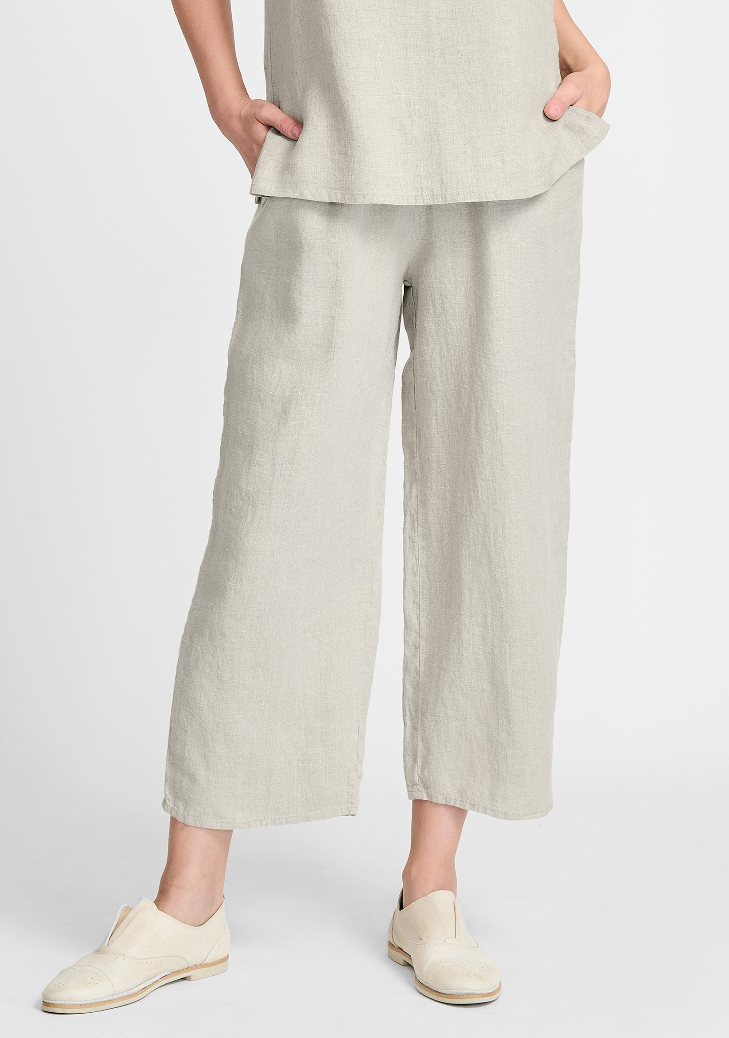 Floods - Linen Pants With Elastic Waist - FINAL SALE