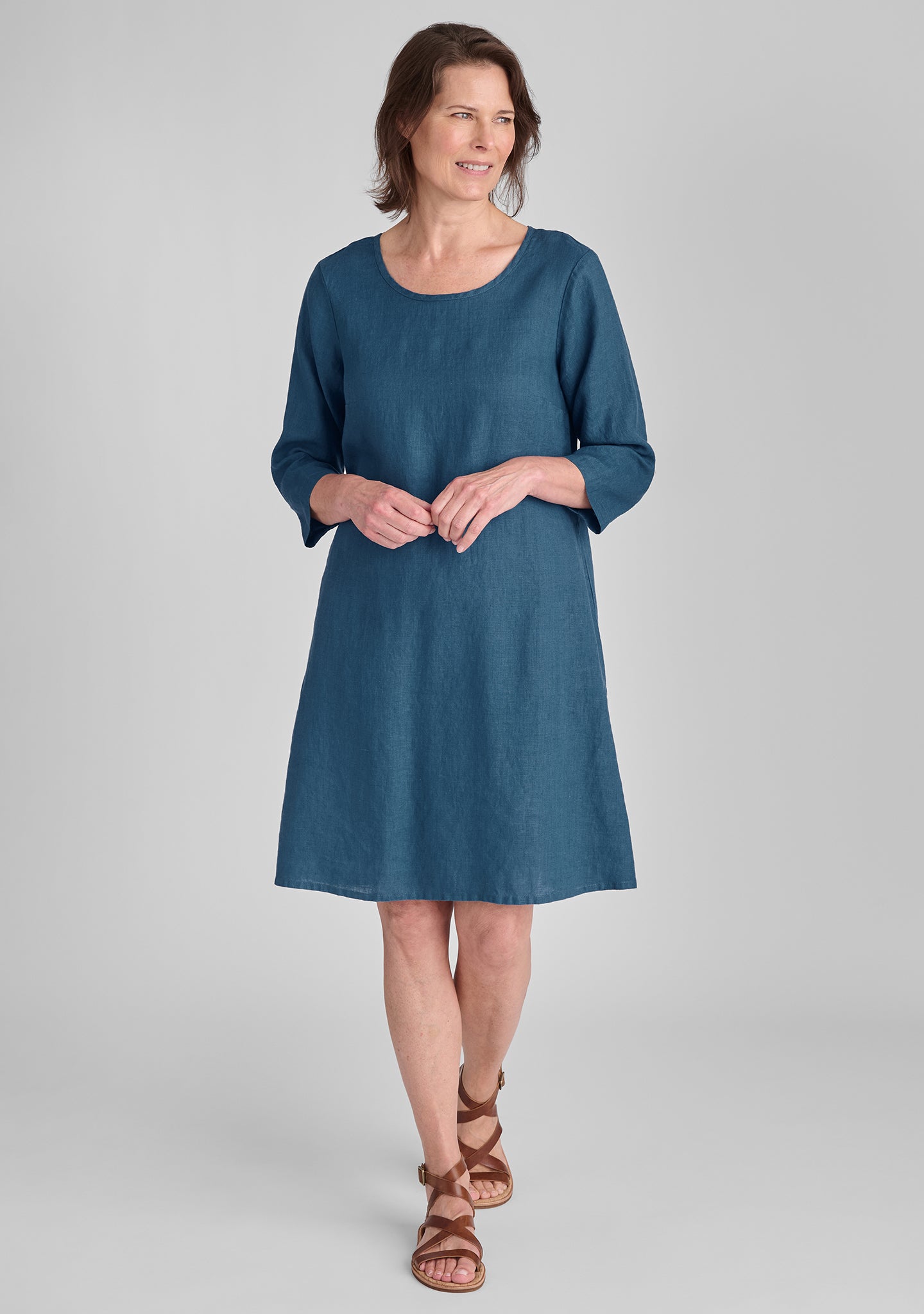 Happy Gathers Dress - Linen Shift Dress