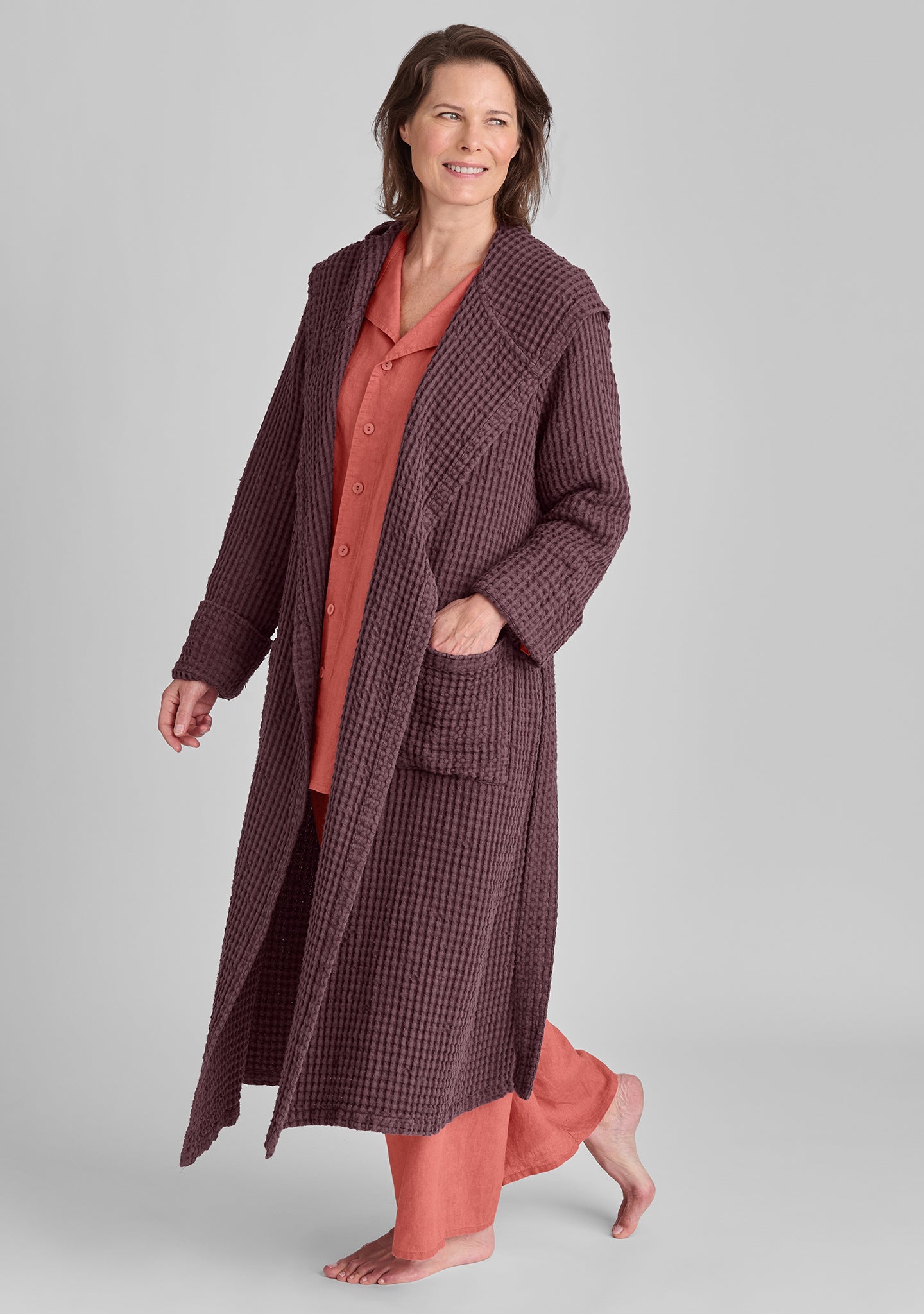 Hooded Wrapper - Linen Robe - FINAL SALE