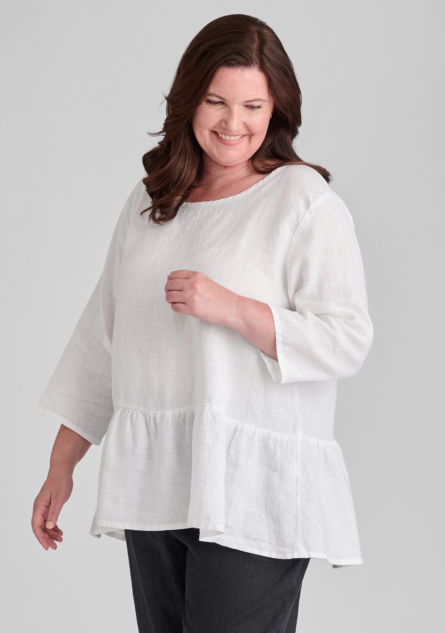Peplum Tunic - Linen Pullover