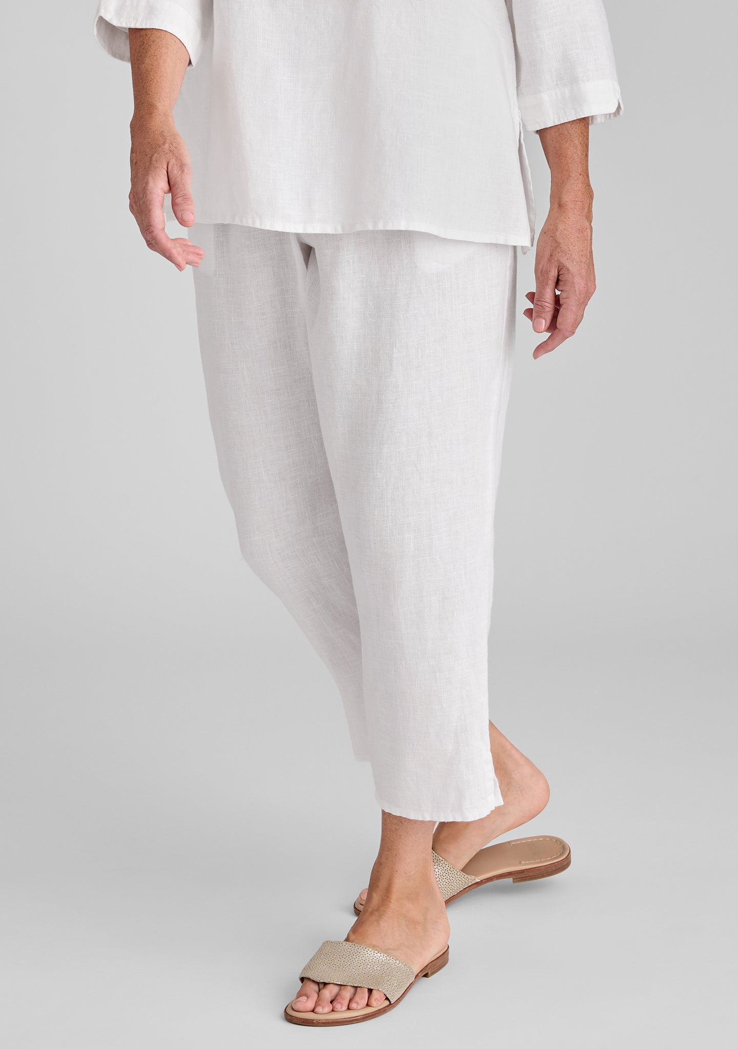 Pocketed Ankle Pant - Linen Pants