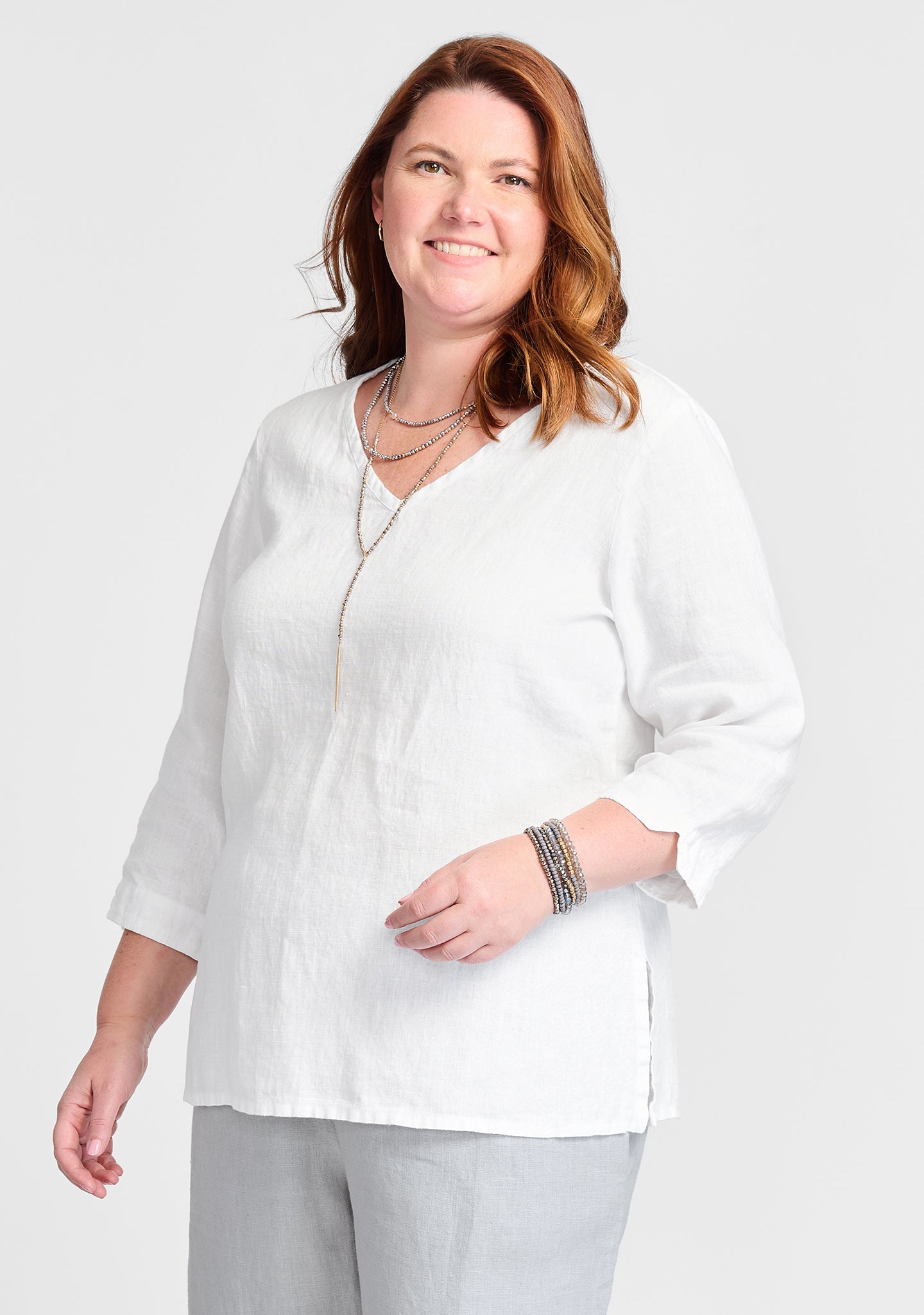 V Pullover - Linen Shirt - FINAL SALE